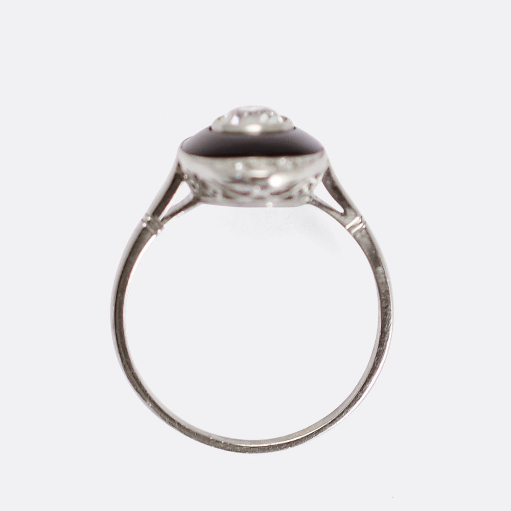 Art Deco Onyx & Diamond Ring
