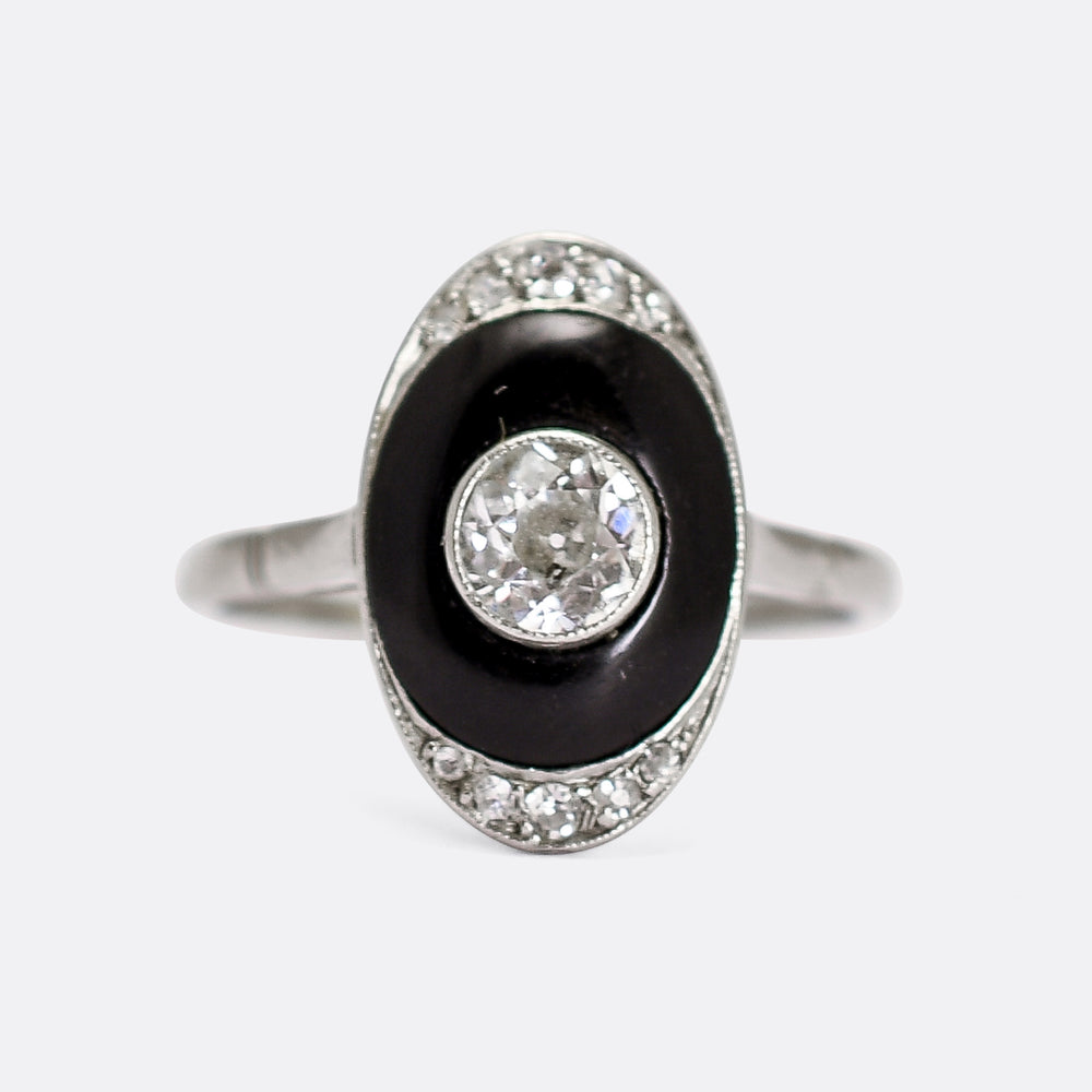 Art Deco Onyx & Diamond Ring