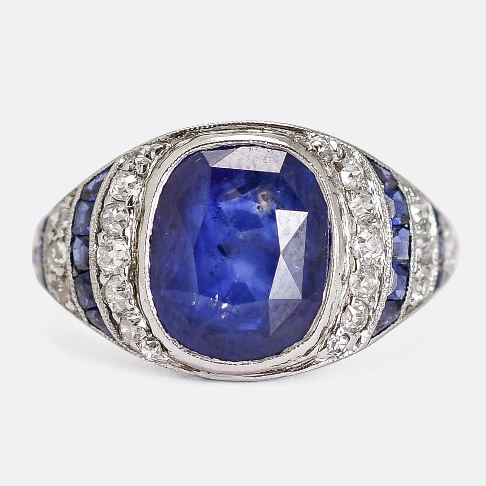 Art Deco Sapphire & Diamond Signet Ring