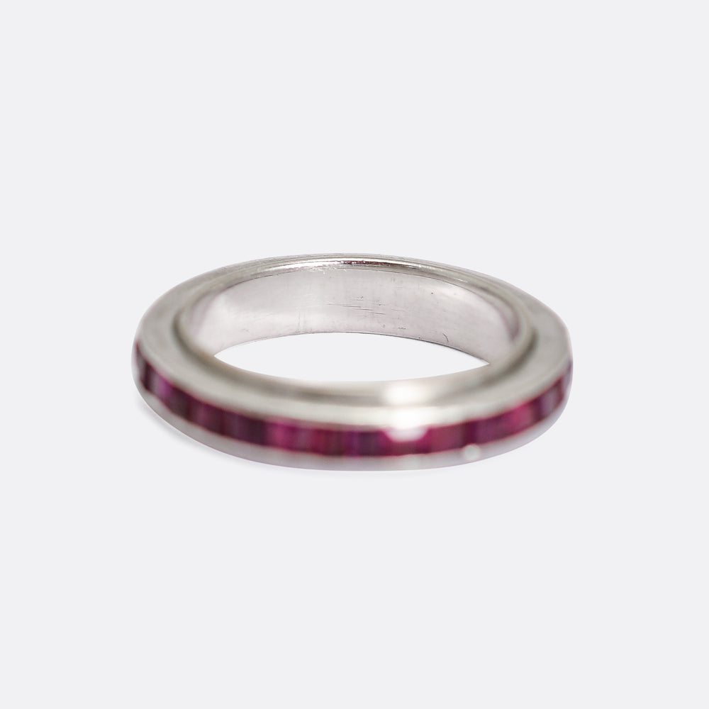 Art Deco Sapphire & Ruby Day & Night Eternity Ring
