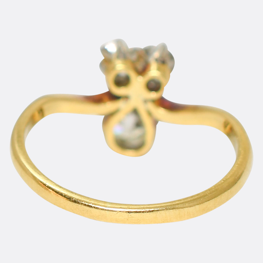 Art Nouveau Diamond Three-Stone Ring