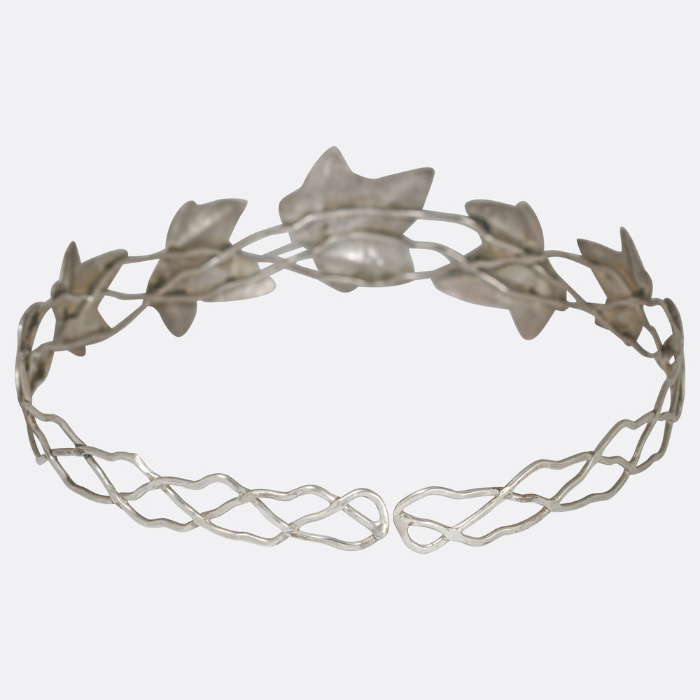 Art Nouveau Silver Ivy Leaf Tiara