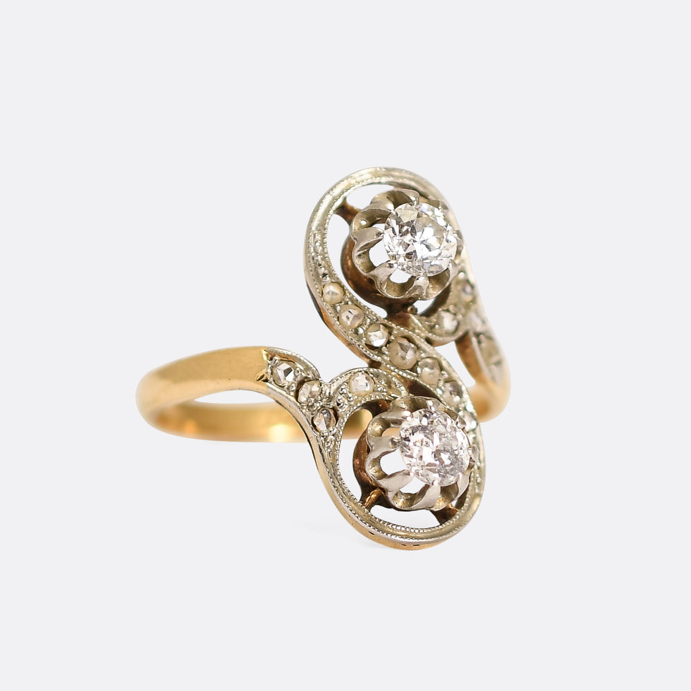 Belle Époque Diamond 'Toi et Moi' Engagement Ring