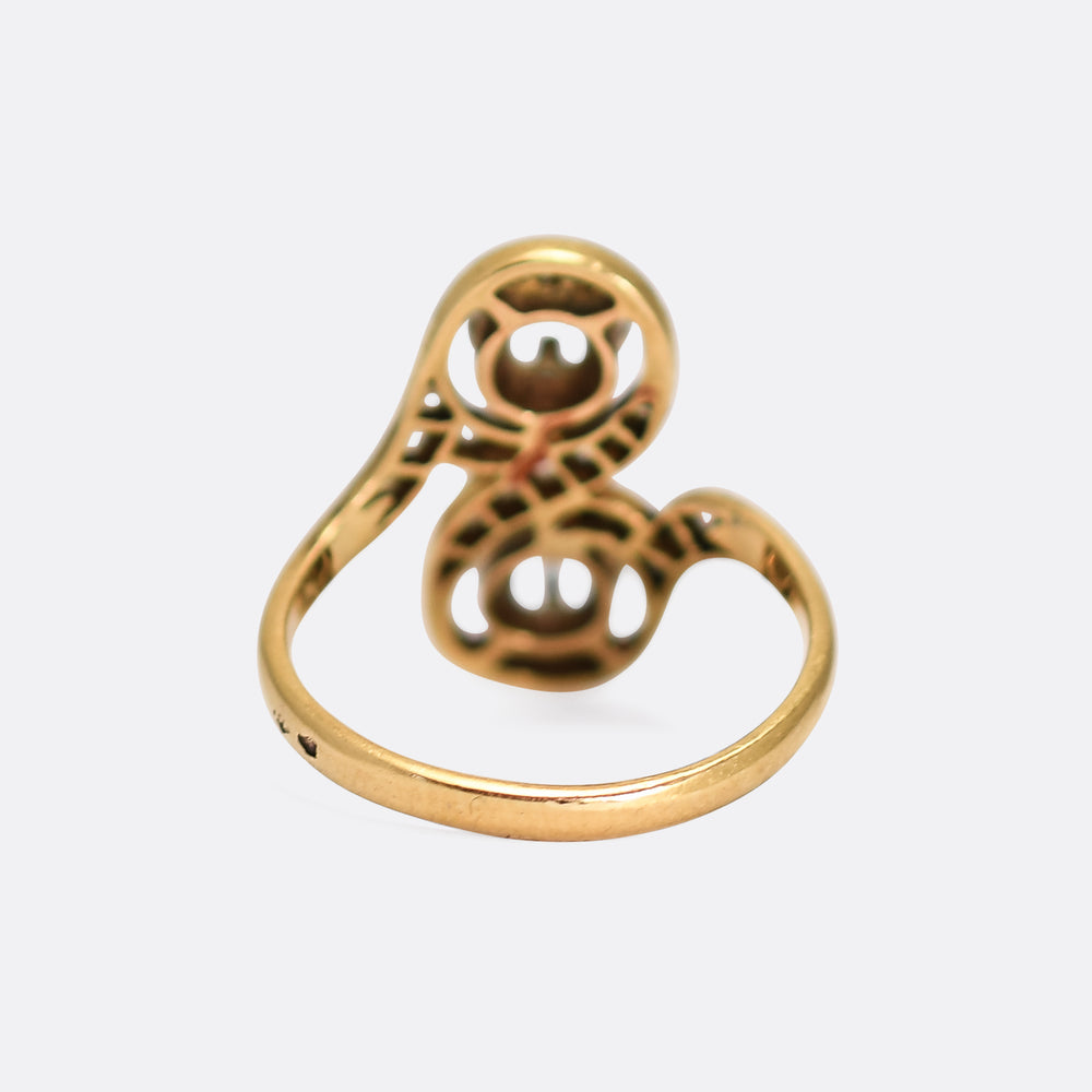 Belle Époque Diamond 'Toi et Moi' Engagement Ring