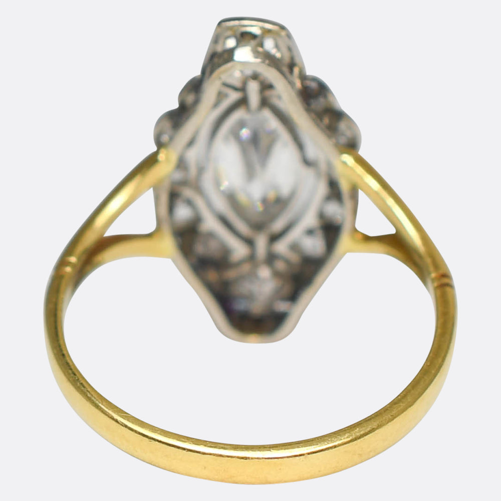 Belle Époque Marquise Diamond Open Work Ring