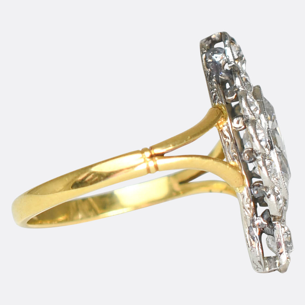 Belle Époque Marquise Diamond Open Work Ring