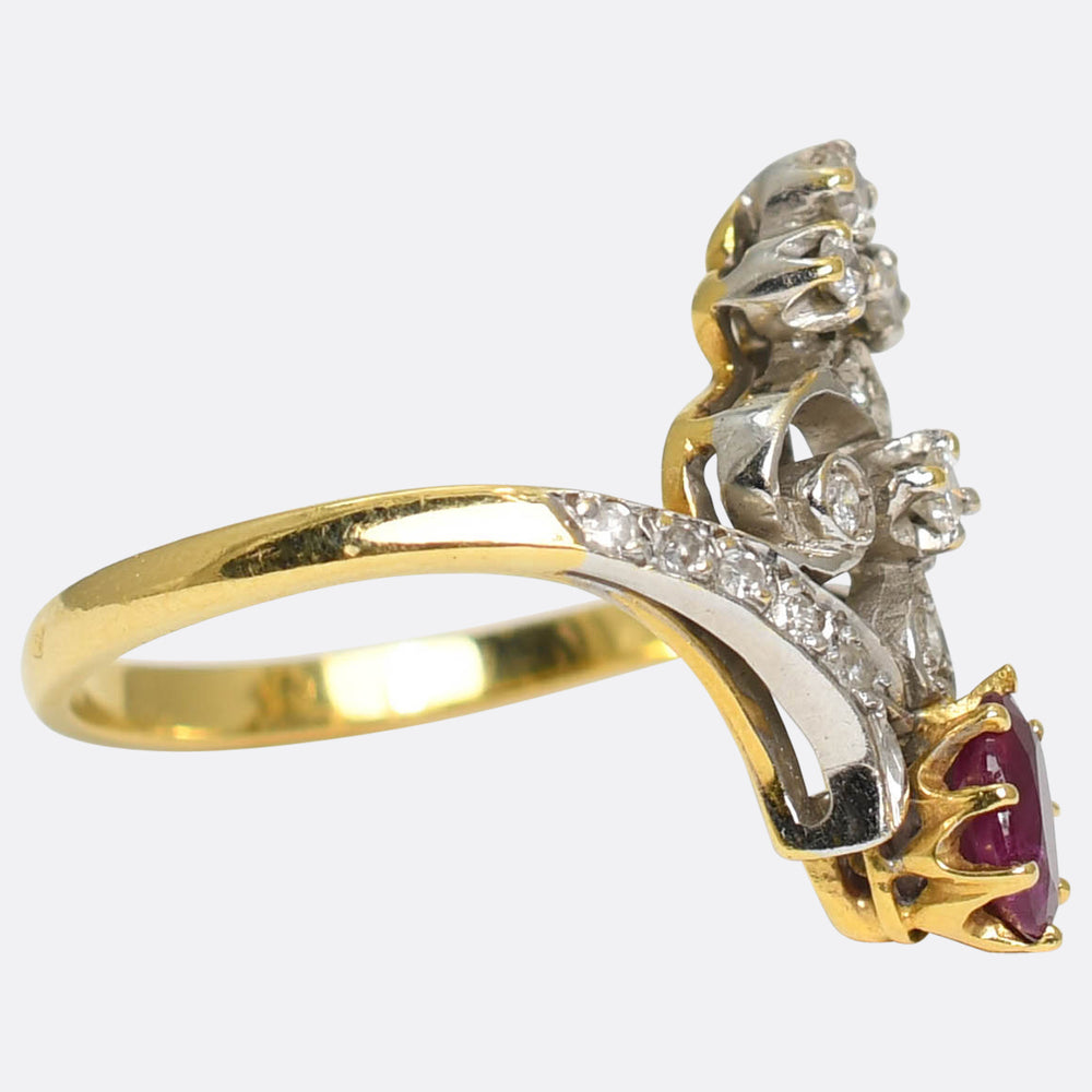 Belle Époque Ruby & Diamond Spray Ring