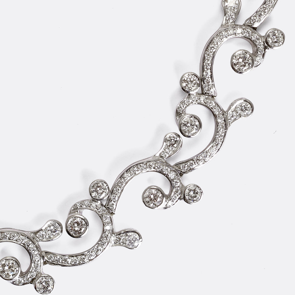 Contemporary 10.9ct Diamond Necklace