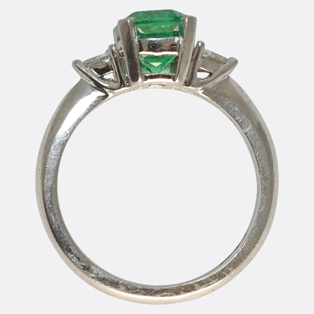 Contemporary Emerald & Diamond Ring