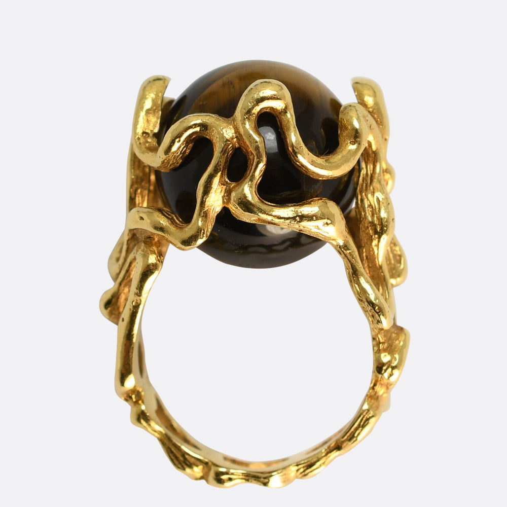 Vintage Interchangeable Bead Cocktail Ring by Gilbert Albert
