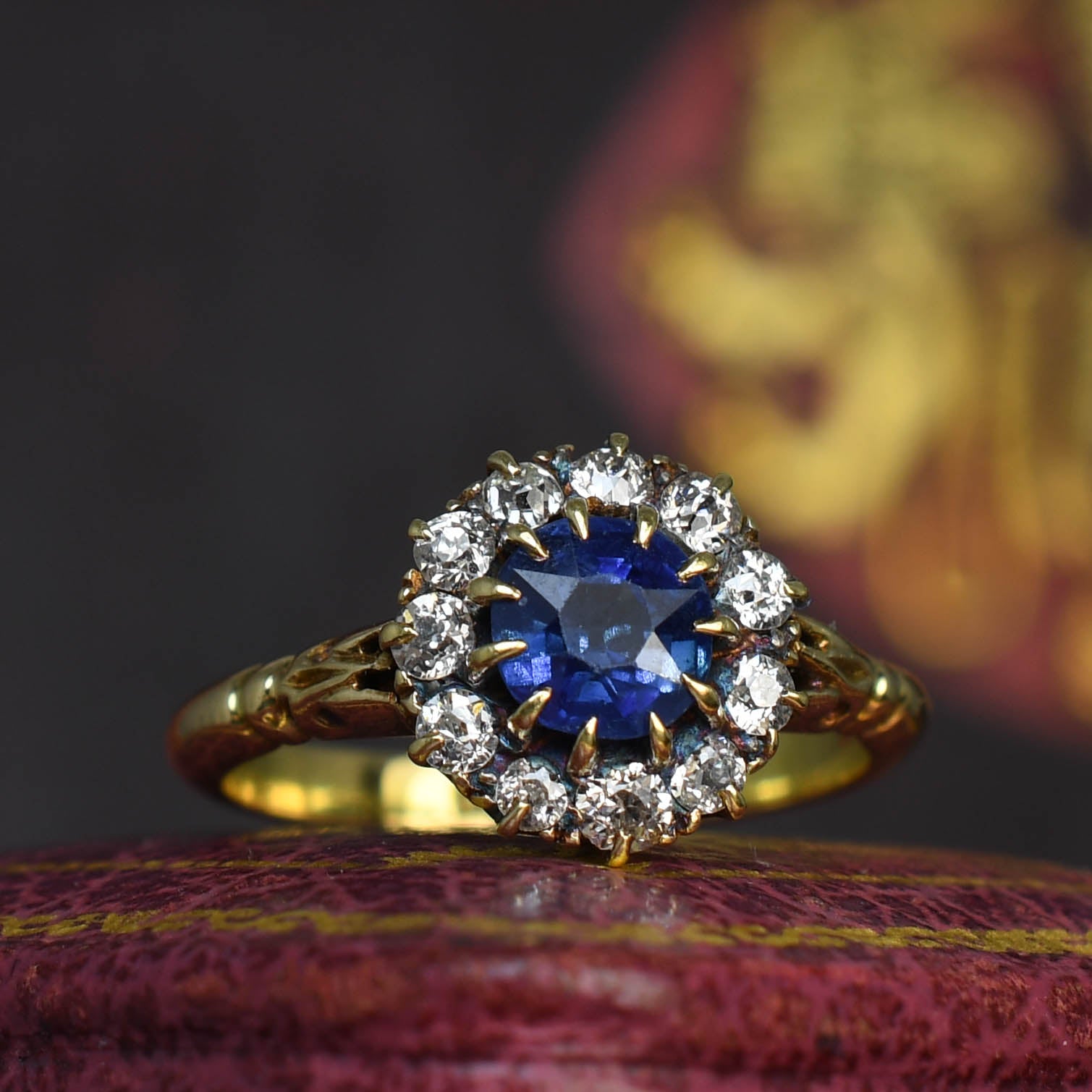 Sapphire and diamond cluster ring store