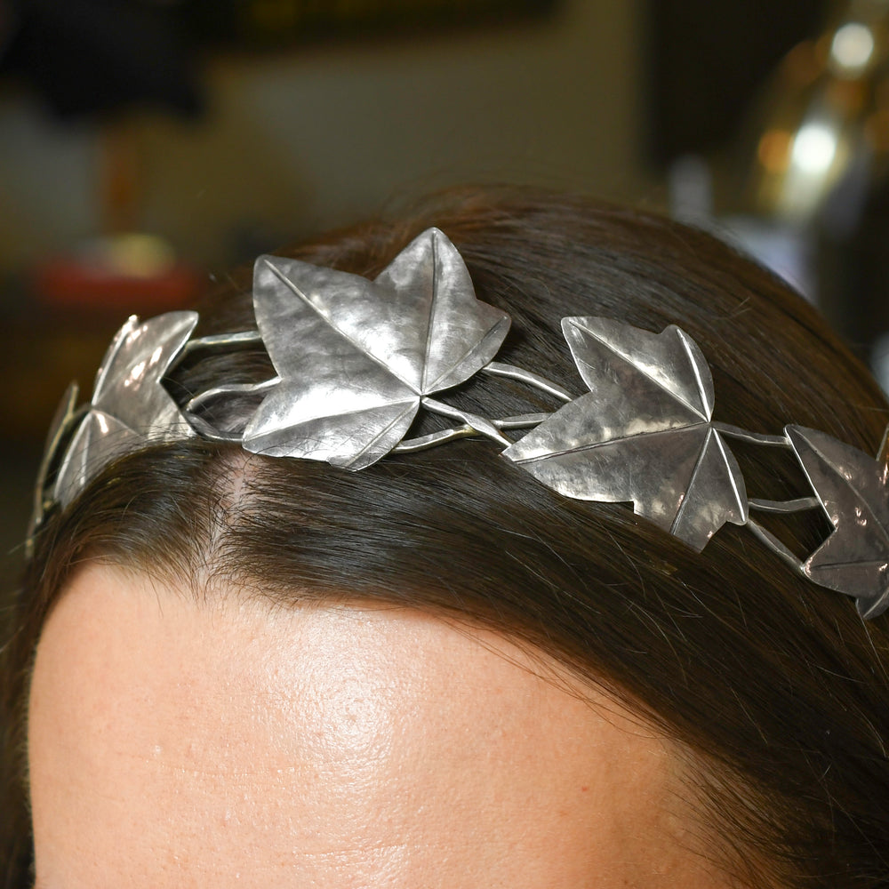 Art Nouveau Silver Ivy Leaf Tiara