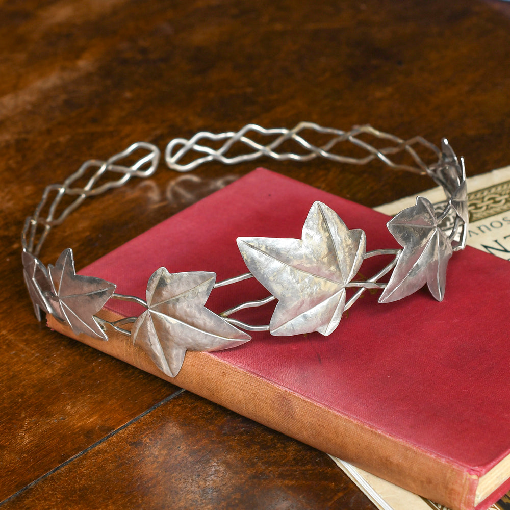 Art Nouveau Silver Ivy Leaf Tiara