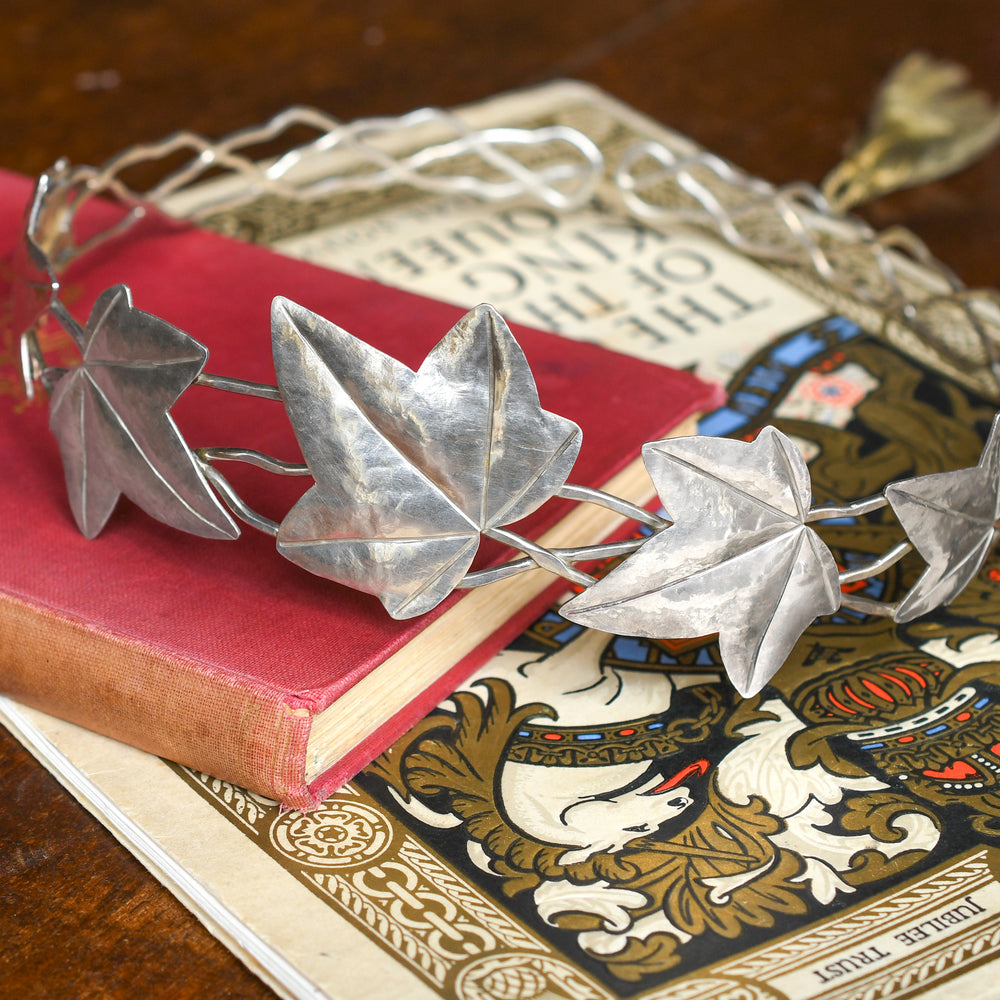 Art Nouveau Silver Ivy Leaf Tiara