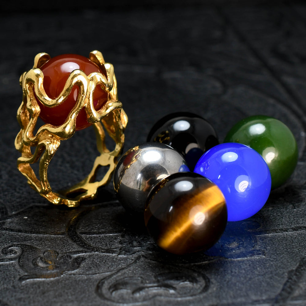 Vintage Interchangeable Bead Cocktail Ring by Gilbert Albert