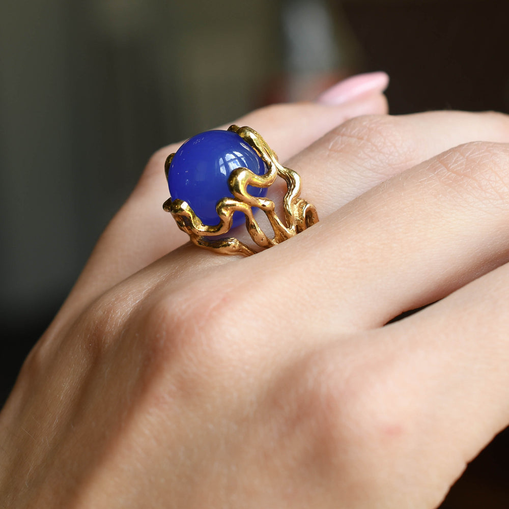 Vintage Interchangeable Bead Cocktail Ring by Gilbert Albert