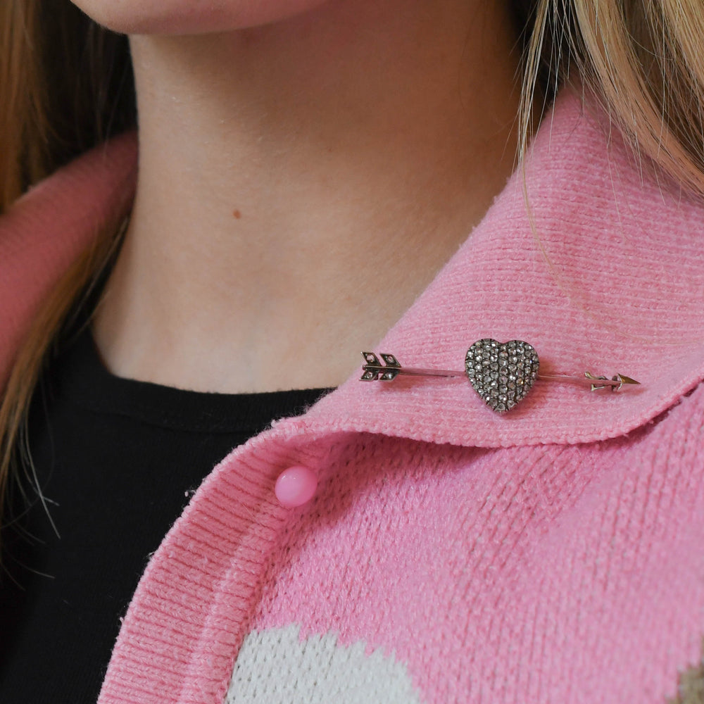 Victorian Diamond Love Struck Brooch