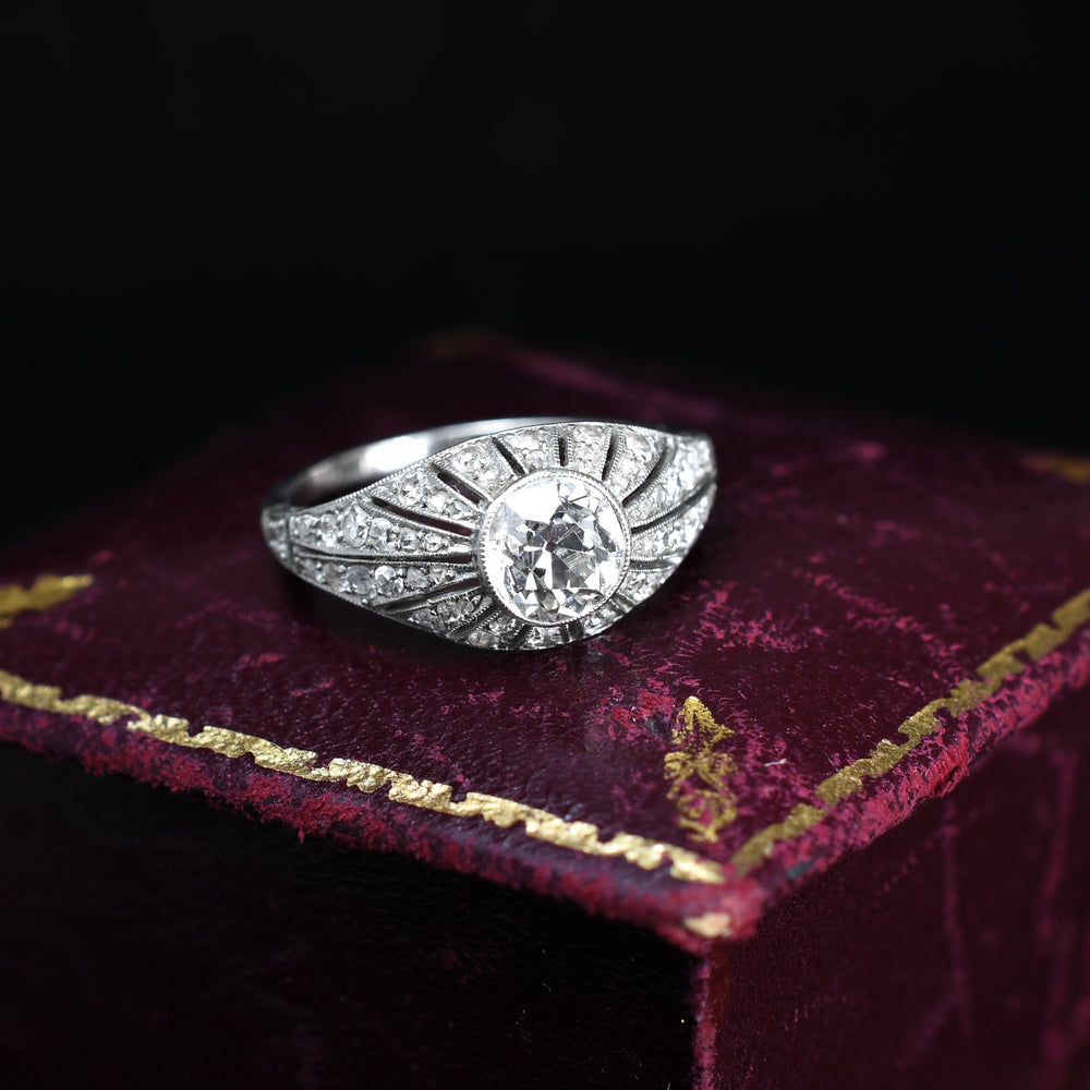 Art Deco Diamond Bombé Cluster Ring