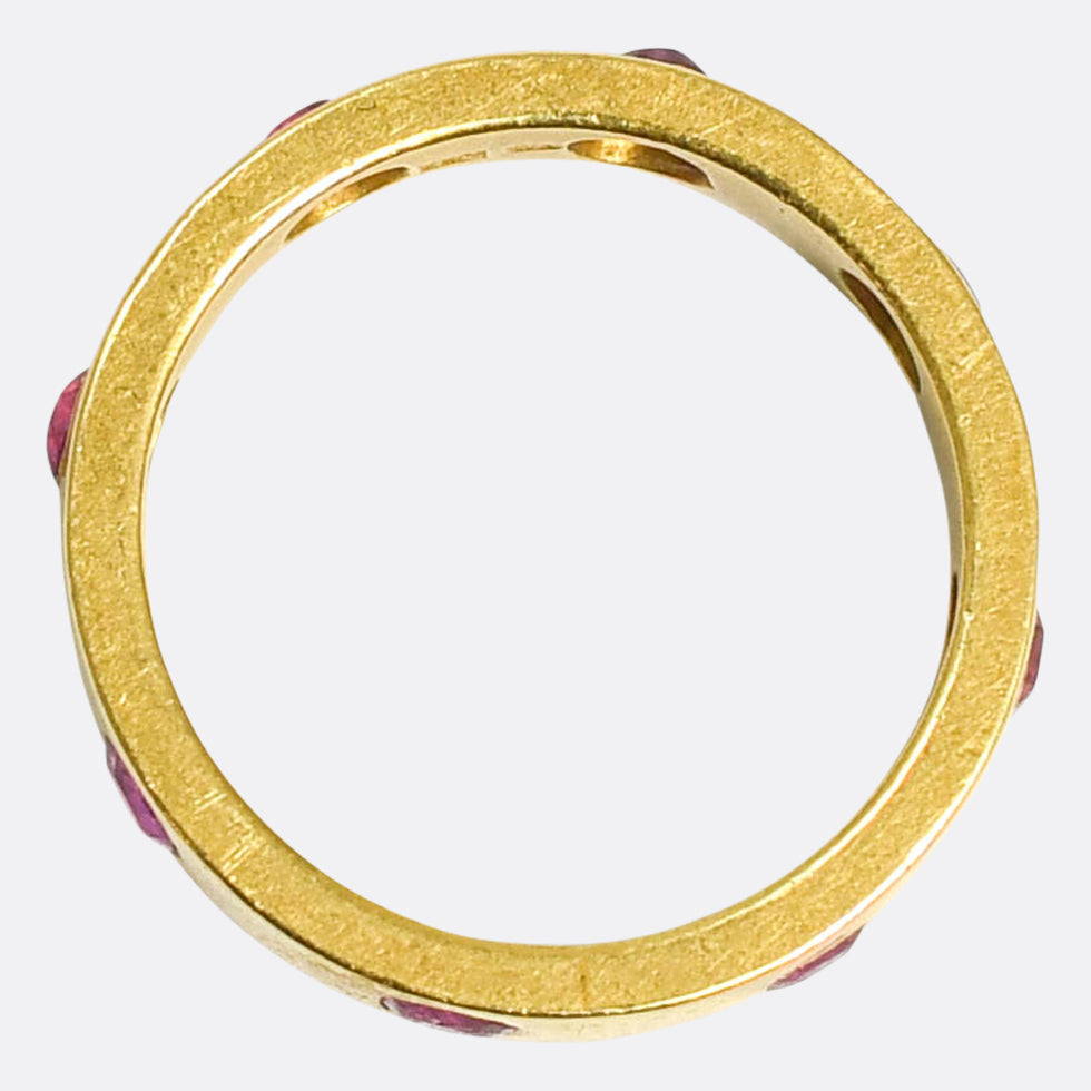 Early 19th Century Russian 18k Gold Ruby Eternity Ring