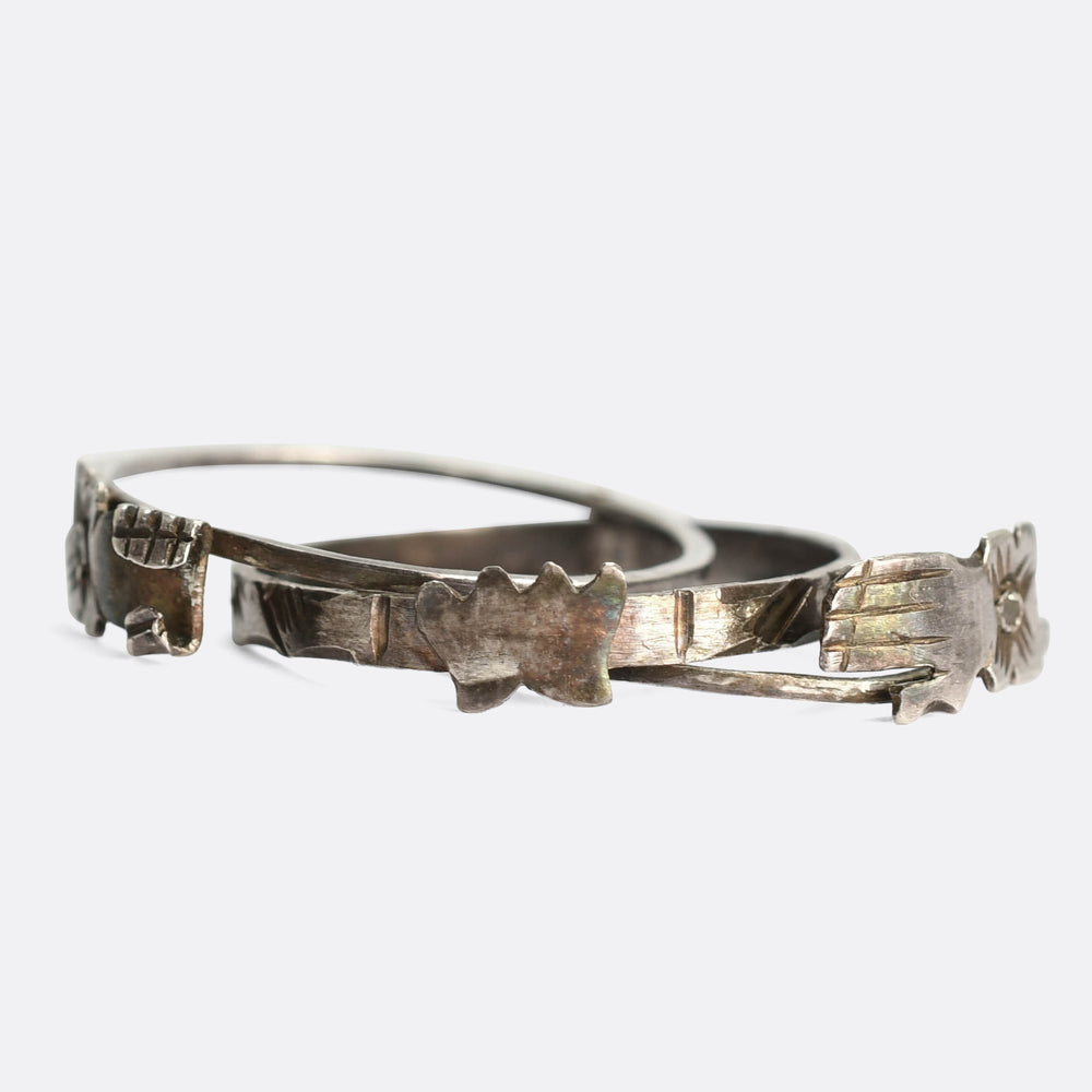 Early Georgian Silver Fede Gimmel Ring
