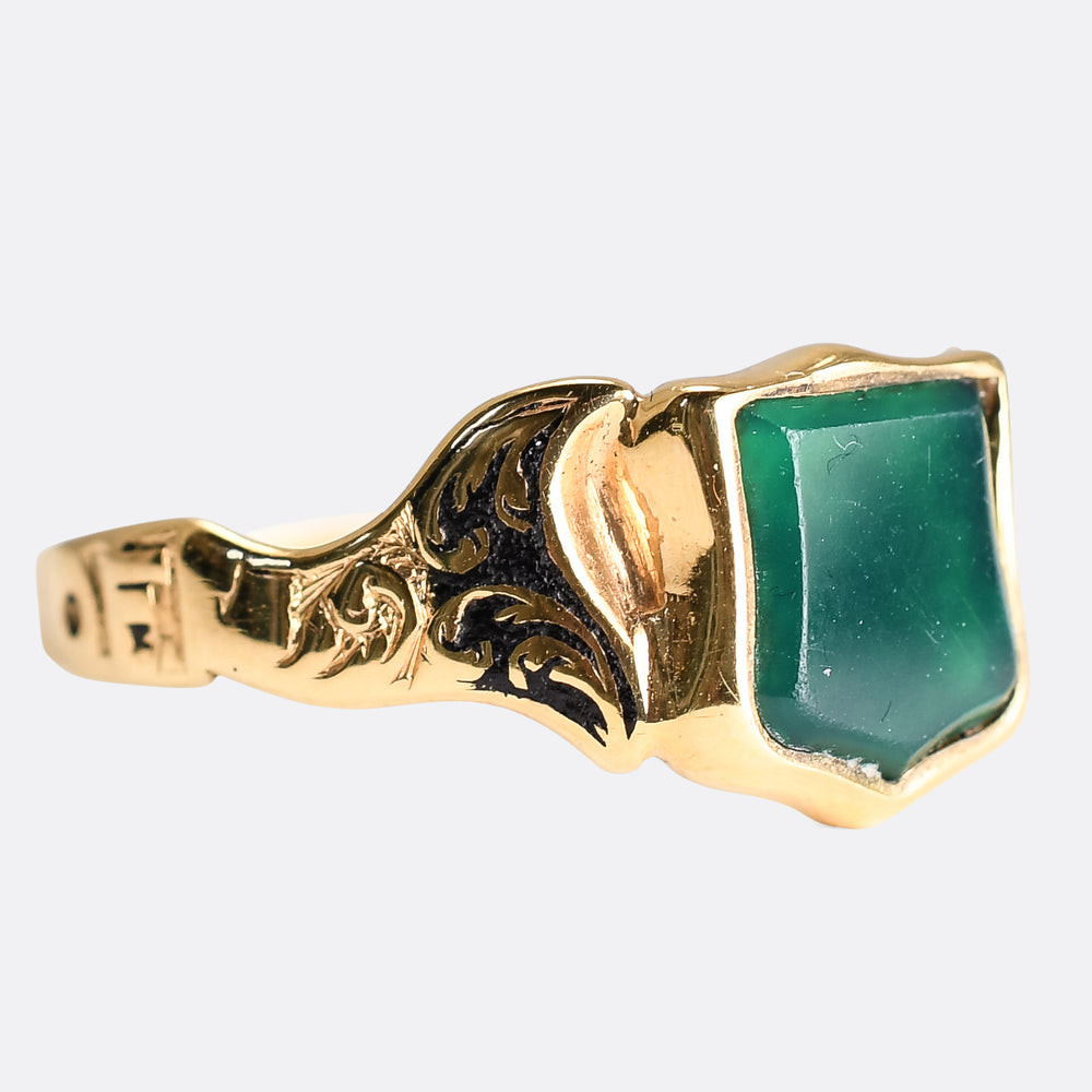 Early Victorian Chalcedony Memorial Signet Ring
