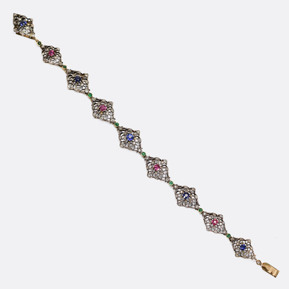 Early Victorian Multi-Gem Bracelet