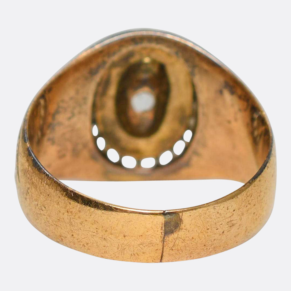 Early Victorian Rose Cut Diamond Cluster Band Ring