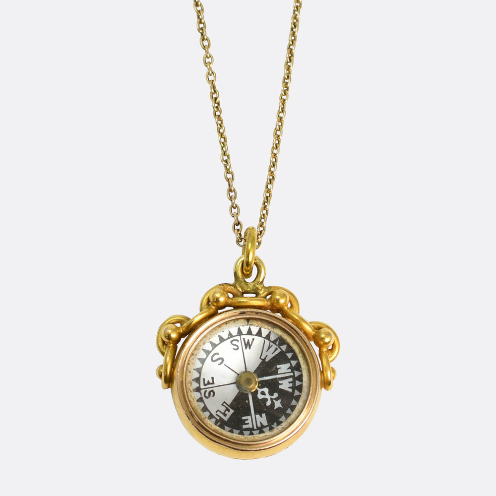 Edwardian 15k Gold Bloodstone Compass