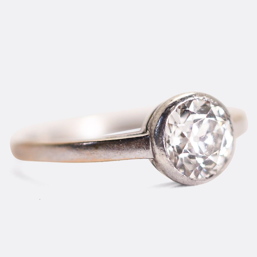 Edwardian 1ct Diamond Solitaire Engagement Ring