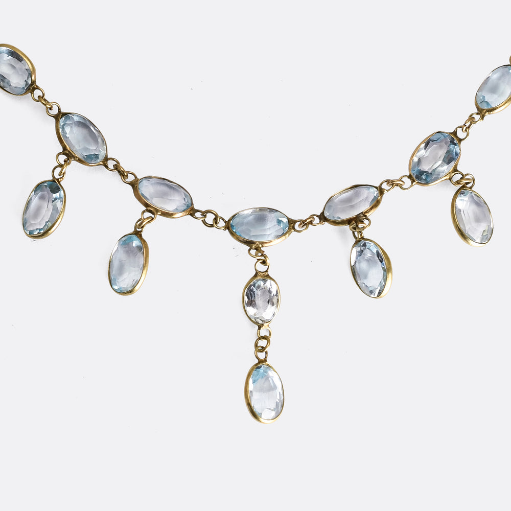 Edwardian Aquamarine Multi-Drop Necklace