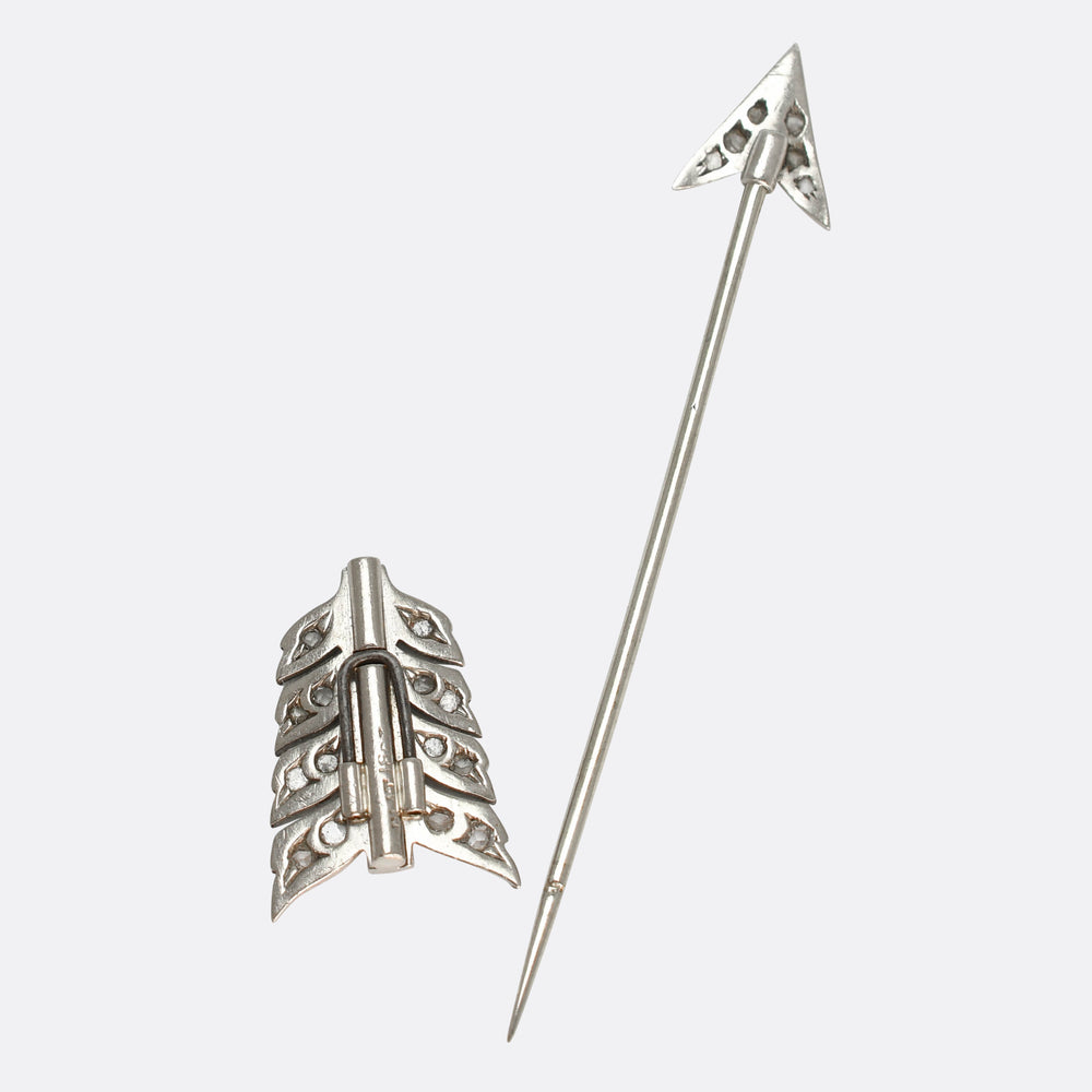 Edwardian Diamond Arrow Jabot Pin