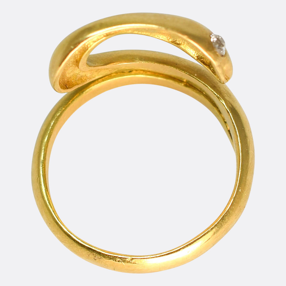 Edwardian Diamond Coiled Snake Ring
