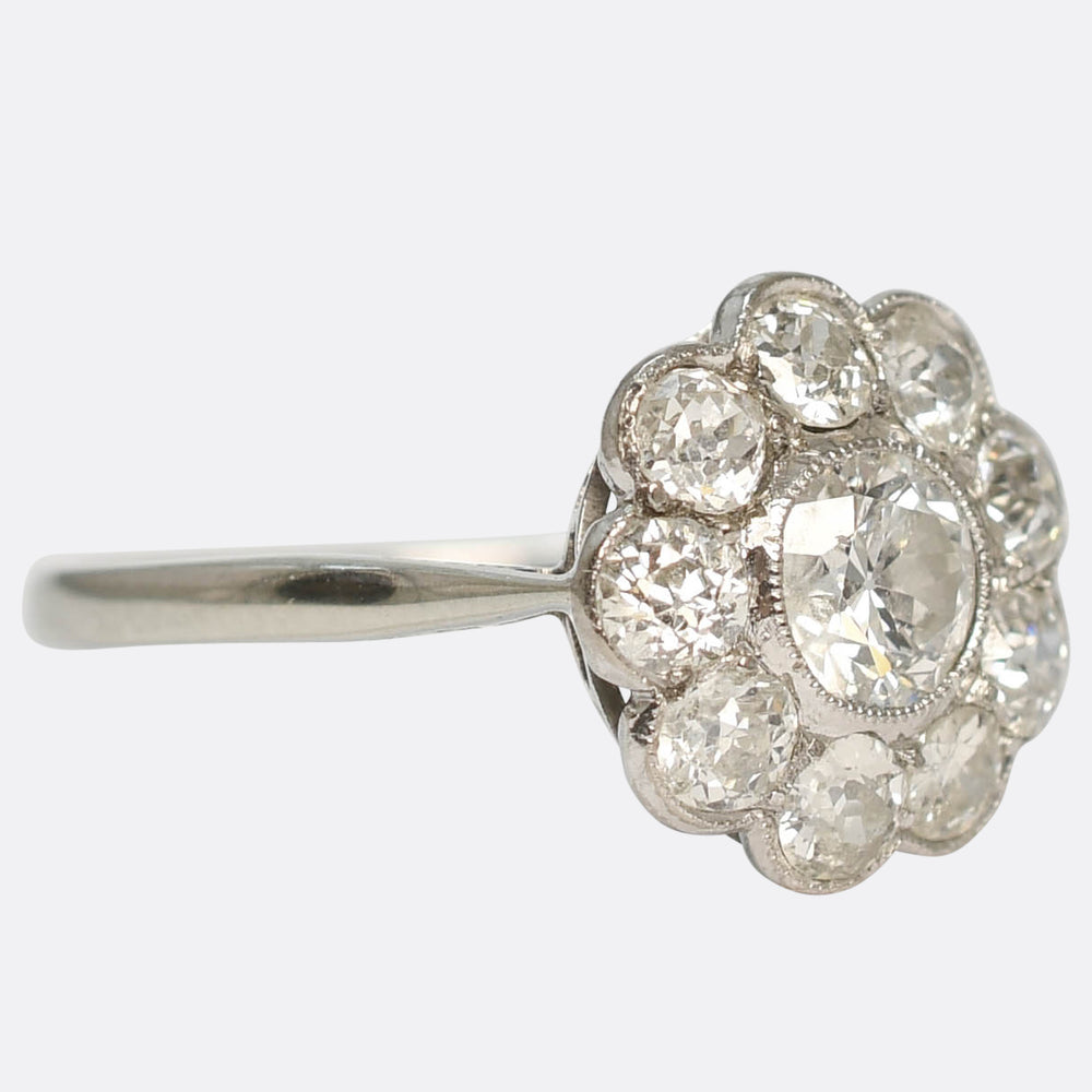 Edwardian Diamond Daisy Cluster Ring