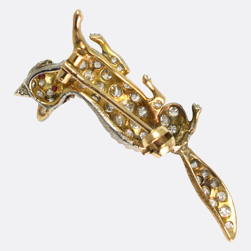 Edwardian Diamond Fox Brooch