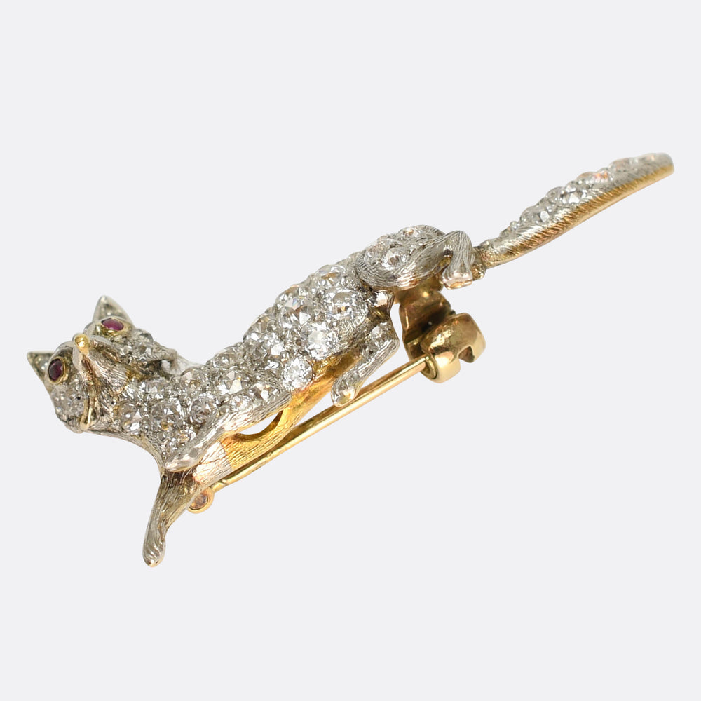 Edwardian Diamond Fox Brooch