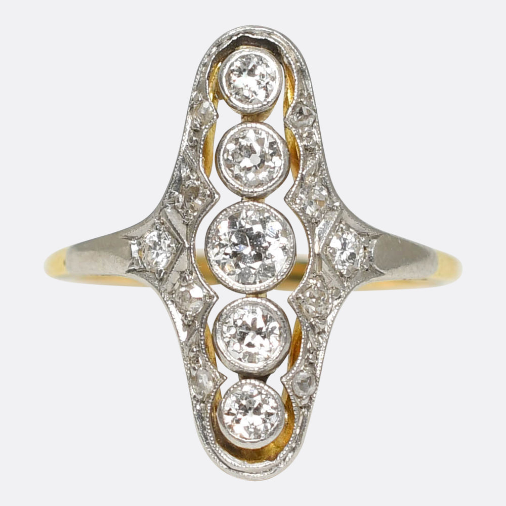 Edwardian Diamond Openwork Cluster Ring