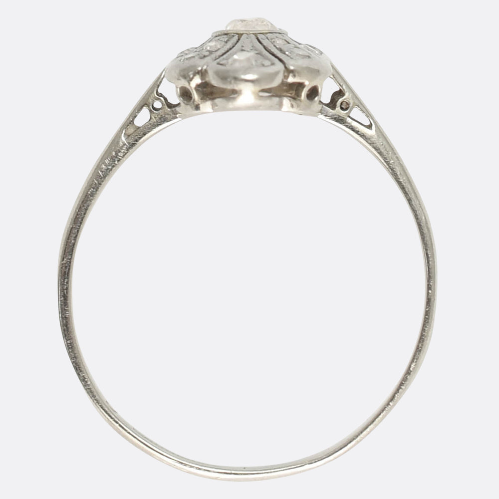 Edwardian Diamond Platinum Cluster Ring