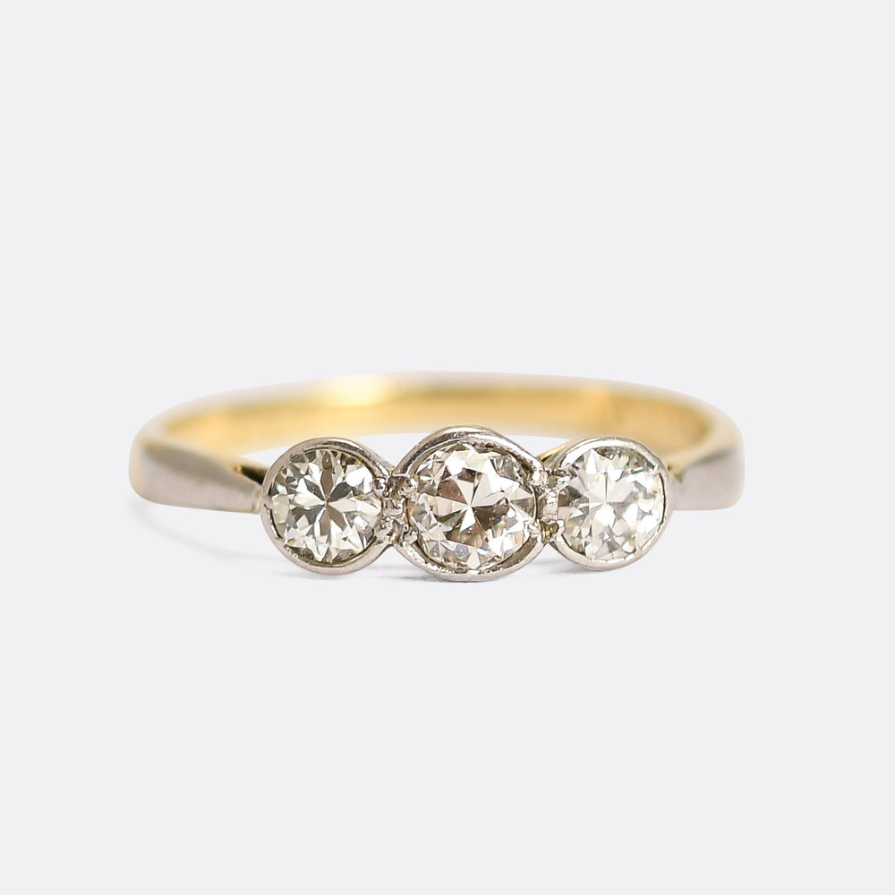 Edwardian Diamond Trilogy Engagement Ring