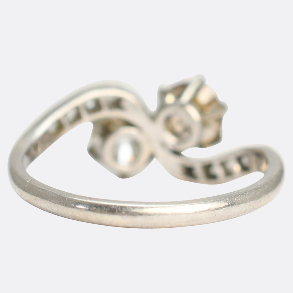 Edwardian Fancy Diamond Toi et Moi Ring