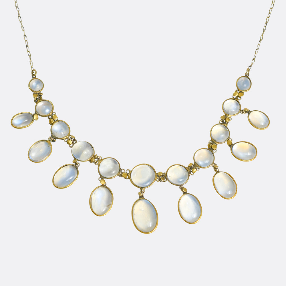 Edwardian Moonstone Fringe Necklace