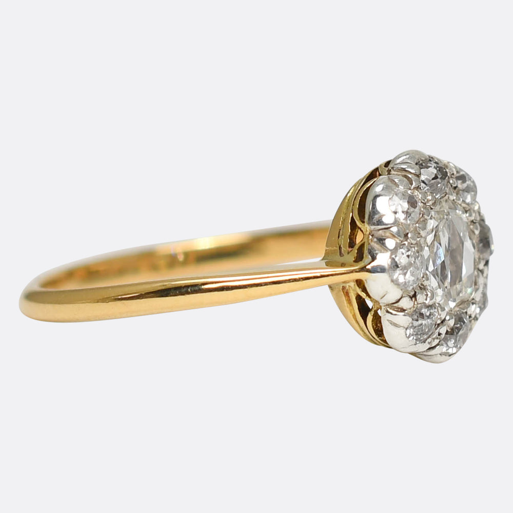 Edwardian Portrait Cut Diamond Cluster Ring