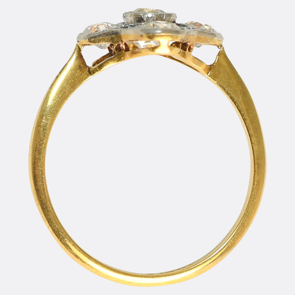 Edwardian Sapphire & Diamond Cluster Ring