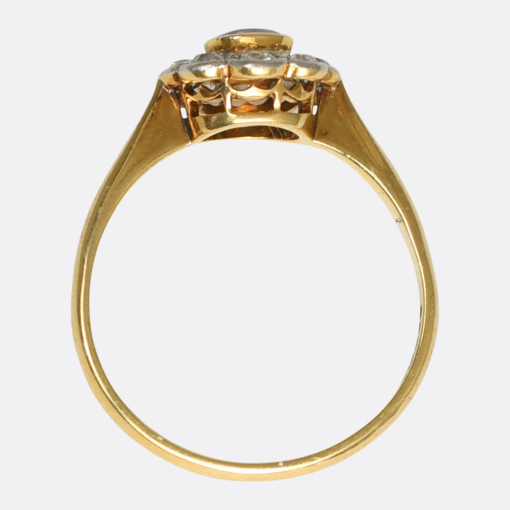 Edwardian Sapphire & Diamond Daisy Ring
