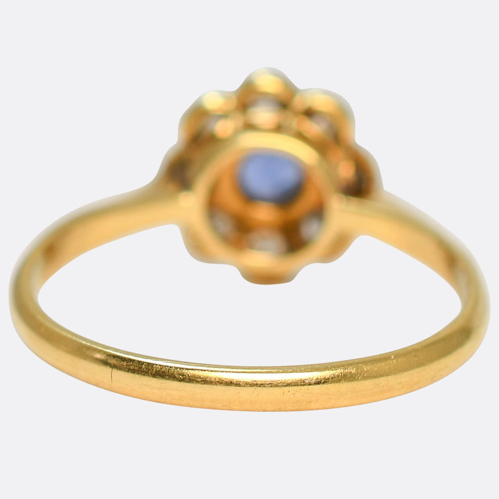 Edwardian Sapphire & Diamond Daisy Ring