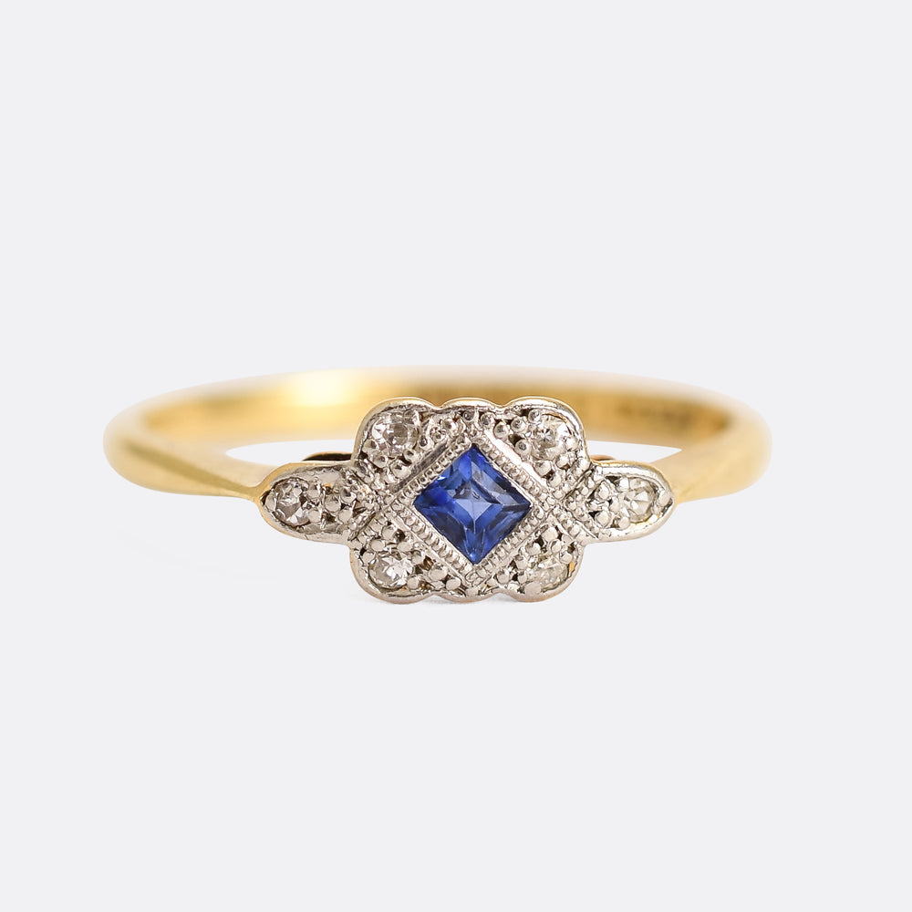 Edwardian Sapphire & Diamond Ring