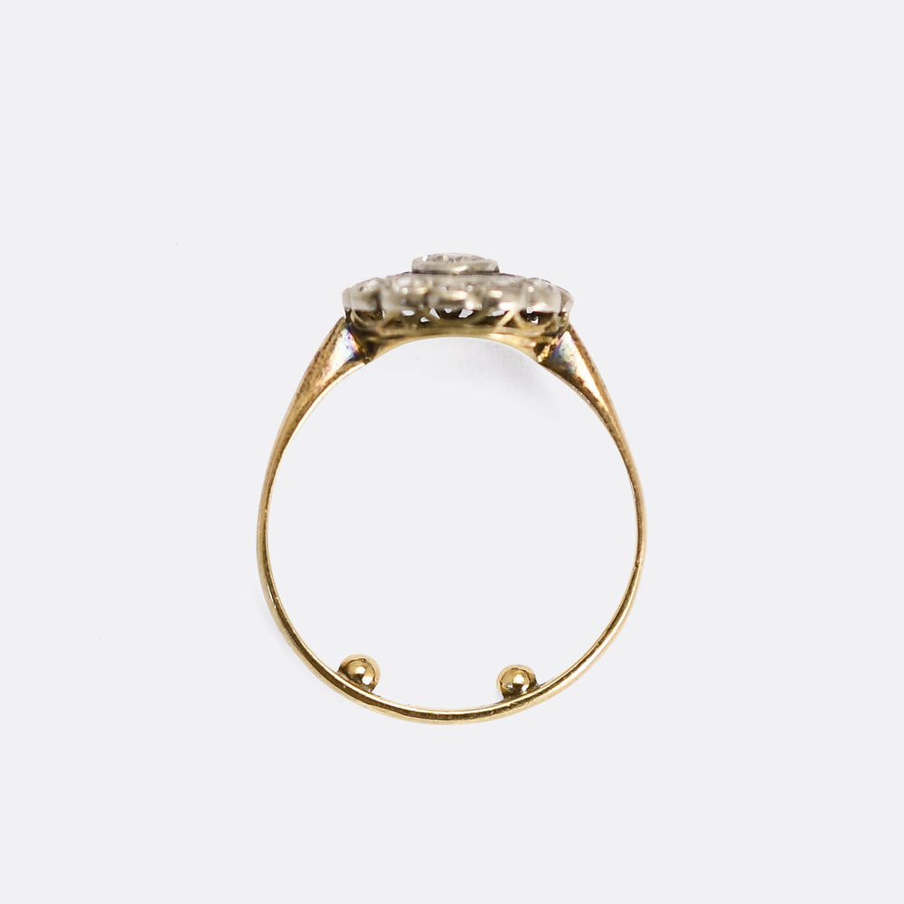 Edwardian Sapphire & Diamond Target Ring