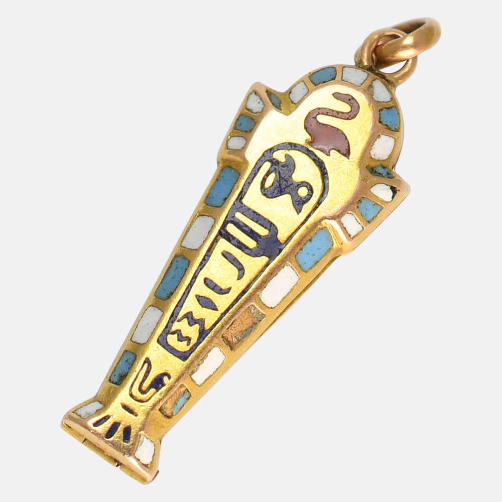 Egyptian Revival Enamel Sarcophagus Charm