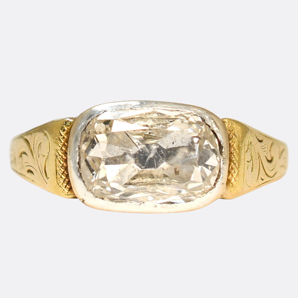 Georgian 1.67ct Diamond East-West Solitaire Ring