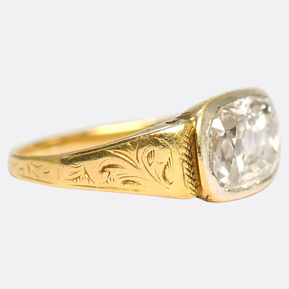 Georgian 1.67ct Diamond East-West Solitaire Ring