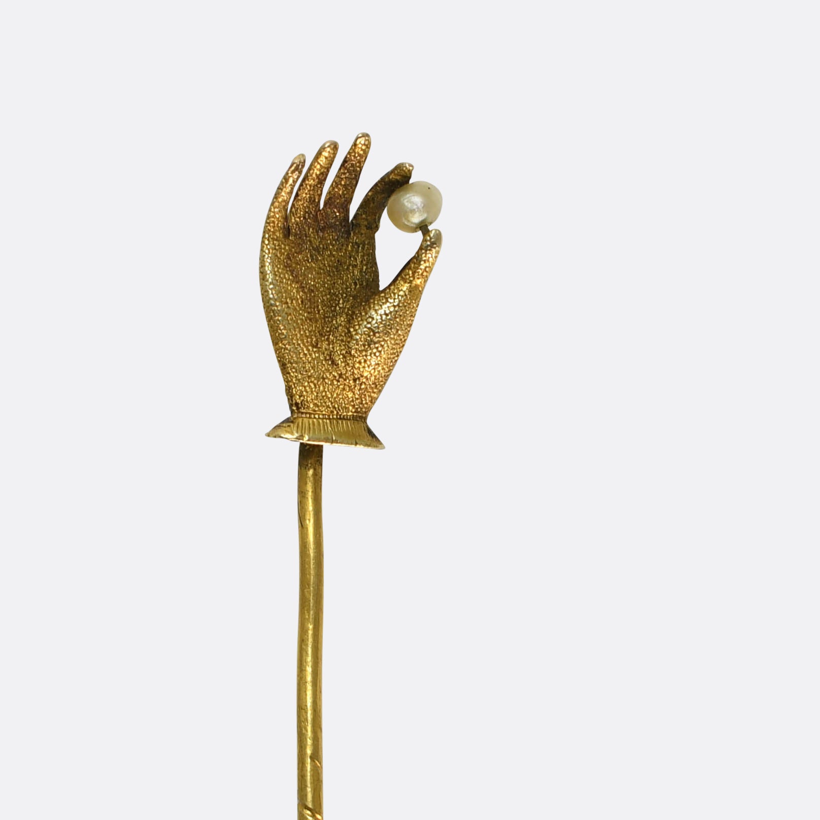 Georgian 15k Gold & Pearl Hand Pin – Butter Lane Antiques